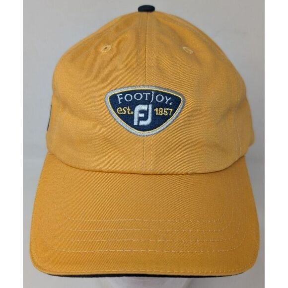 Vintage Y2K FootJoy Golf Hat Baseball Dad Cap Strapback Yellow Patch 100% Cotton - Picture 1 of 8